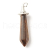 Natural Mixed Gemstone Pointed Pendants PALLOY-JF01507-2