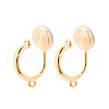 Brass Micro Pave Cubic Zirconia Clip-on Earring Findings KK-N261-122C-G-1