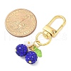 Polymer Clay Rhinestone Cherry Pendant Decorations HJEW-JM03269-02-3