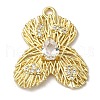 Rack Plating Brass Cubic Zirconia Pendants KK-M267-07G-1