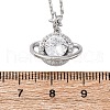 Brass Micro Pave Cubic Zirconia Star Pendant Necklaces for Women NJEW-S447-01P-5