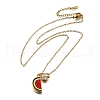 304 Stainless Steel Red Enamel Pendant Necklaces for Women NJEW-U043-02A-G-4