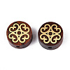 Natural Sandalwood Mala and Brass Finding Beads WOOD-T032-33B-1