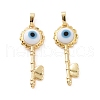 Handmade Evil Eye Lampwork Pendants ZIRC-F136-05G-04-2