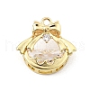 Brass Micro Pave Clear Cubic Zirconia Pendants KK-K371-30G-1