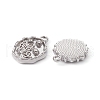 5Pcs 5 Styles Alloy Crystal Rhinestone Flat Round Pendants FIND-YW0003-58-2