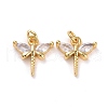 Brass Micro Pave Cubic Zirconia Pendants KK-K258-22G-RS-1