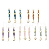 Natural Mixed Stone Faceted Round Beaded Pendants PALLOY-JF03604-1