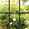 Teardrop Glass & Acrylic Flower Car Mirror Pendant Decorations HJEW-DR00051-6