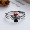 Clover 925 Sterling Silver Enamel Adjustable Finger Rings for Women FS-WG8EAF8-01-2