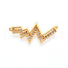 Brass Micro Pave Cubic Zirconia Pendants KK-N263-35G-1