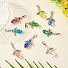 Angel Glass & Alloy Pendant Decoration HJEW-TAC0055-5