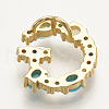 Brass Micro Pave Cubic Zirconia Pendants ZIRC-S061-64G-2