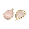 Natural Rose Quartz Faceted Pendants G-I382-05G-11-2