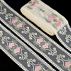 AHADERMAKER 15 Yards Polyester Embroidery Flower Mesh Ribbon SRIB-GA0001-11B-1