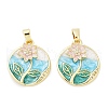 Brass Micro Pave Clear Cubic Zirconia Pendants KK-L235-05A-G-1