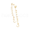 Brass Micro Pave Cubic Zirconia Dangle Stud Earrings EJEW-H125-11G-2
