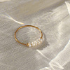 Mother's Day Jewellery 304 Stainless Steel with Natural Baroque Pearl Rondelle Beaded Finger Rings FS-WG39983-01-1