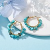 Natural Gemstone Hoop Earring EJEW-JE05709-4