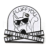 Cat with Sunglasses & Word Fluff You Enamel Pins JEWB-H013-04EB-01-1