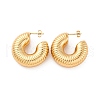C-Shaped 304 Stainless Steel Stud Earrings for Women EJEW-A125-03G-4
