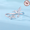 Rhodium Plated 925 Sterling Silver Micro Pave Clear Cubic Zirconia Cuff Rings FS-WGAAA9B-01-1