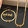 Bowknot 304 Stainless Steel Pendant Necklaces & Charms Bracelets & Stud Earrings Sets SJEW-Z003-03G-3