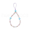 Glass & Acrylic Beaded Mobile Phone Lanyard Wrist Strap HJEW-JM01977-1
