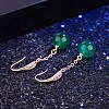 Round Imitation Agate Dangle Earrings for Girl Women EJEW-BB46369-B-2