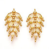 Brass Micro Pave Cubic Zirconia Pendants KK-N261-95A-G-1