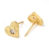 Rack Plating Brass Heart Stud Earrings EJEW-M235-01G-2