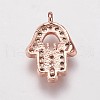 Brass Cubic Zirconia Charms KK-P134-29RG-2