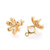 Brass Micro Pave Cubic Zirconia Peg Bails KK-N263-71G-2