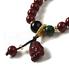 6mm Round Cinnabar Mala Stretch Bracelets BJEW-B080-28B-08-2