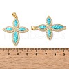 Rack Plating Brass Micro Pave Cubic Zirconia Pendants KK-P268-17J-G-3