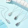 Natural Gemstone Macrame Pouch Pendant Necklaces NJEW-JN04396-6