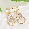 304 Stainless Steel Polymer Clay Ring Dangle Stud Earrings EJEW-V004-03G-01-3