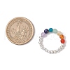 Natural Amethyst & Natural Lapis Lazuli & Natural Apatite & Natural Green Aventurine & Natural Citrine & Brass Beads Chakra Rings RJEW-TA00185-02-3