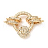 Brass Micro Pave Clear Cubic Zirconia Fold Over Clasps KK-U059-47G-1