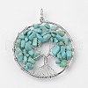 Tree of Life Synthetic Turquoise Big Pendants X-G-L455-D01-1