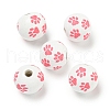 Printed Wood European Beads WOOD-G022-09E-1