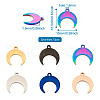 12Pcs 6 Colors Stainless Steel Pendants STAS-TA0001-34-12