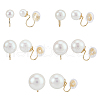 FIBLOOM 5 Pairs 5 Size Imitation Pearl Cuff Earrings EJEW-FI0002-54-1