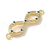 Rack Plating Brass Micro Pave Cubic Zirconia with Enamel Links KK-P267-15G-2