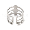 Tarnish Resistant 304 Stainless Steel Open Cuff Ring Findings STAS-E180-08P-3