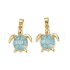 Brass Micro Pave Cubic Zirconia Pendants KK-C093-09G-02-1