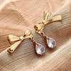 304 Stainless Steel Rhinestone Stud Earrings EJEW-Z098-09G-1
