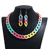 Acrylic Curb Chain Necklaces & Dangle Earrings Sets FS-WGAEF35-02-2