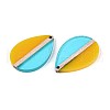 Transaprent Resin & Wood Pendants RESI-T057-82-2