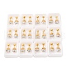 Heart Glass Ear Fake Plugs EJEW-H105-25G-D-1